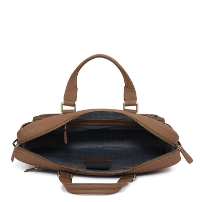 Fish Leather Laptop Bag - Cognac