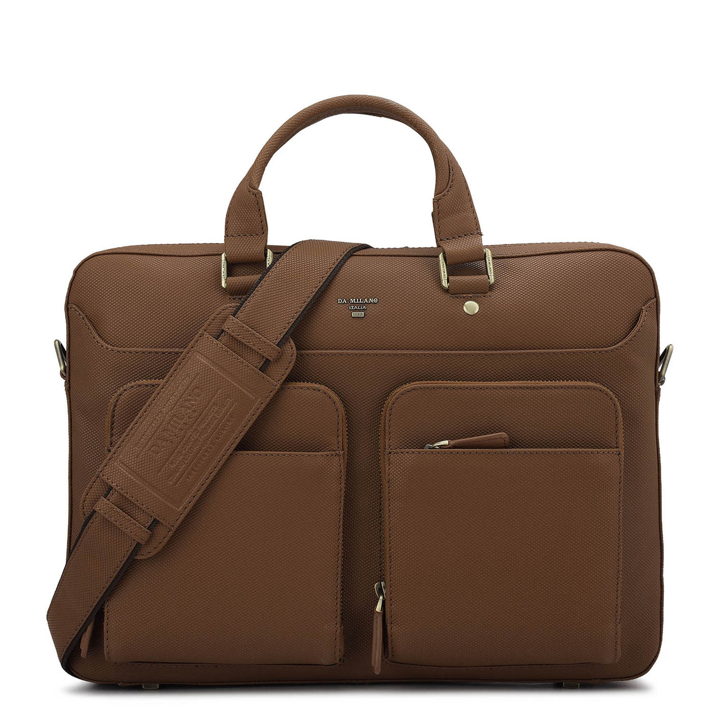 Fish Leather Laptop Bag - Cognac