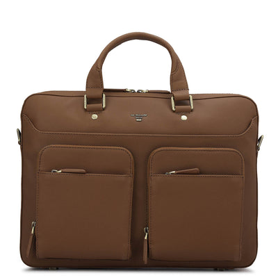 Fish Leather Laptop Bag - Cognac