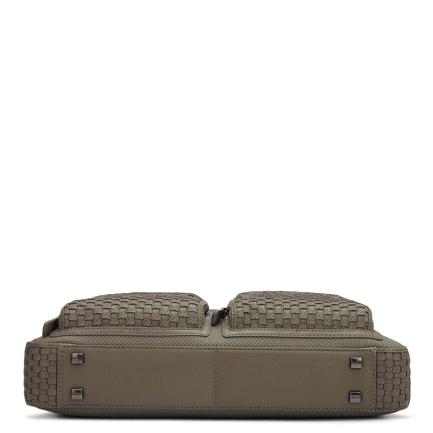 Punch Mat Leather Laptop Bag - Greyish Taupe