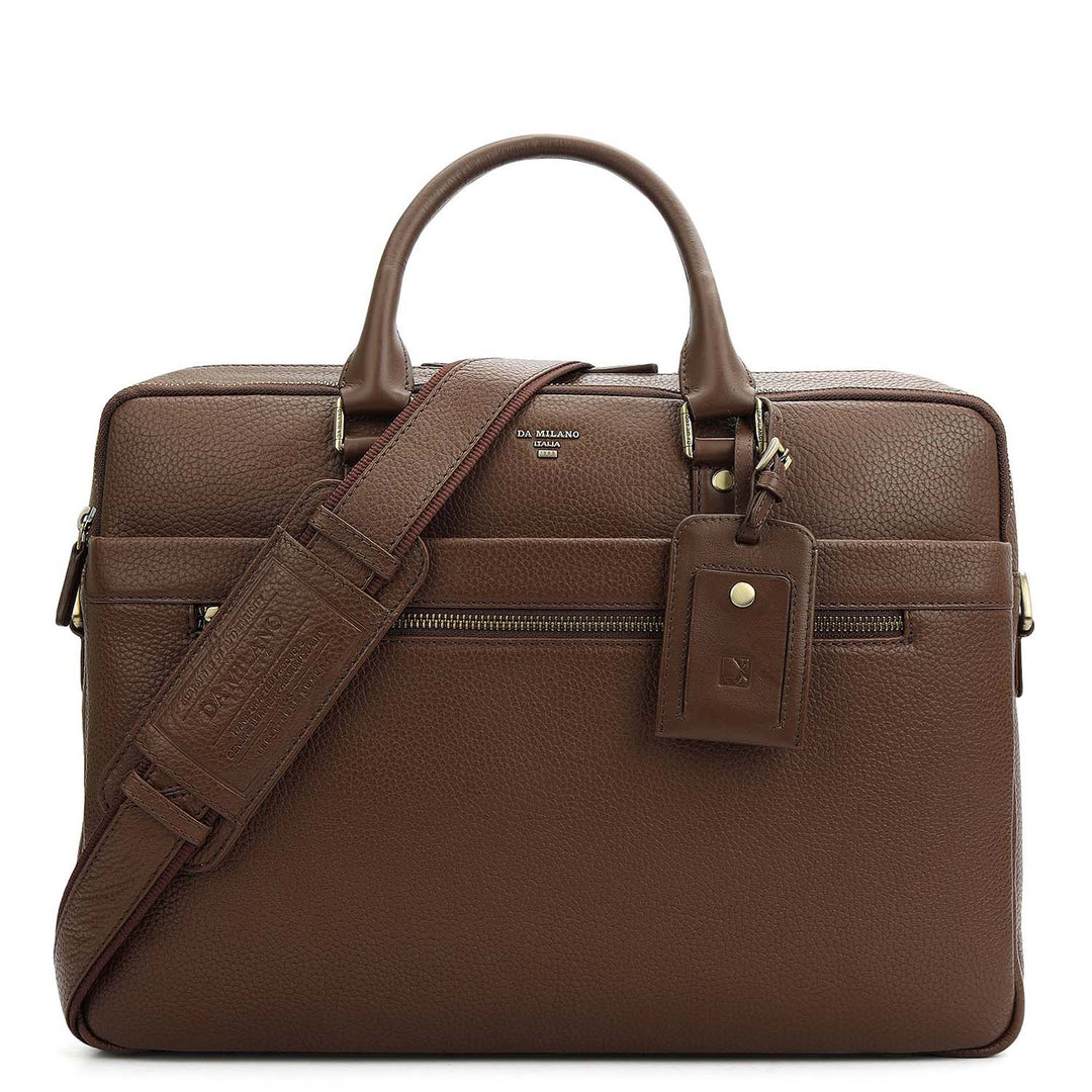 Wax Leather Laptop Bag - Mocha