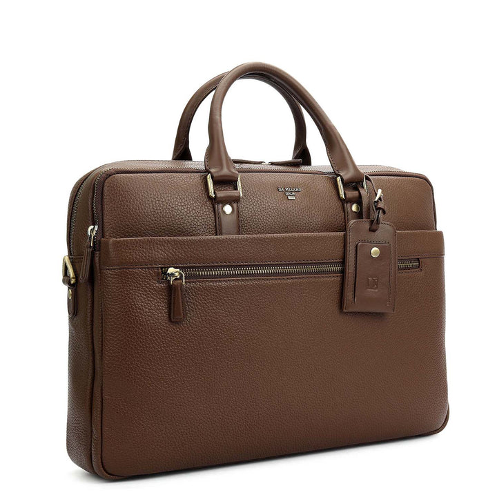 Wax Leather Laptop Bag - Mocha