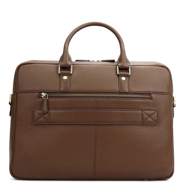 Wax Leather Laptop Bag - Mocha