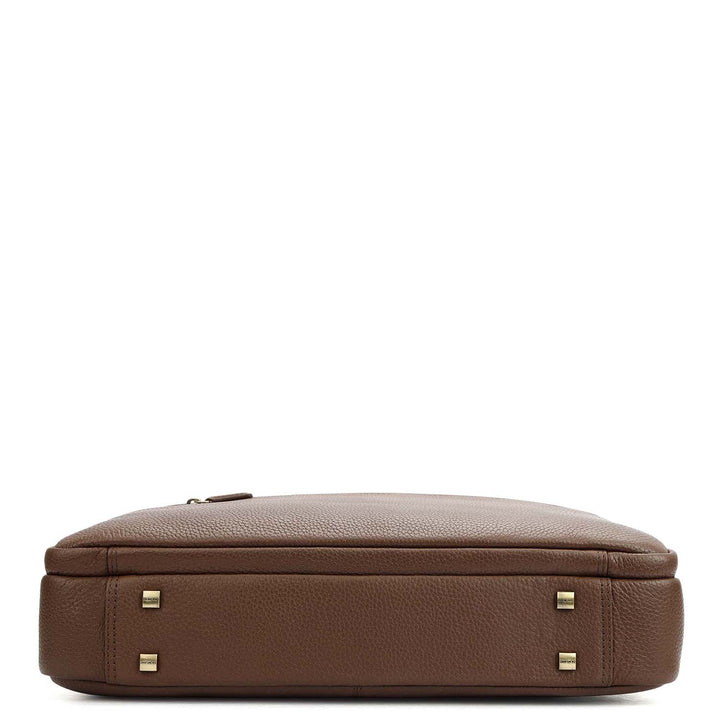 Wax Leather Laptop Bag - Mocha