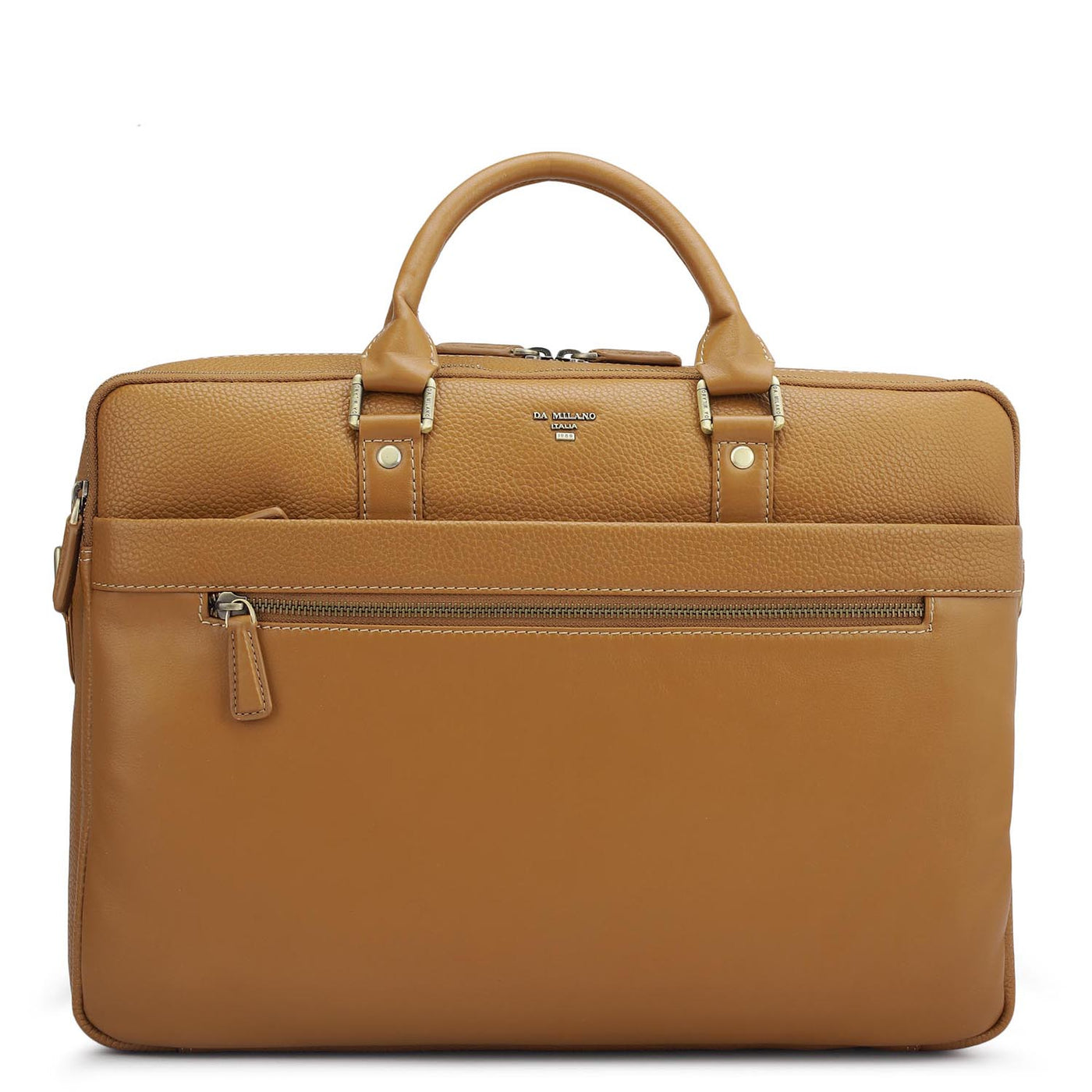 Wax Leather Laptop Bag - Caramel