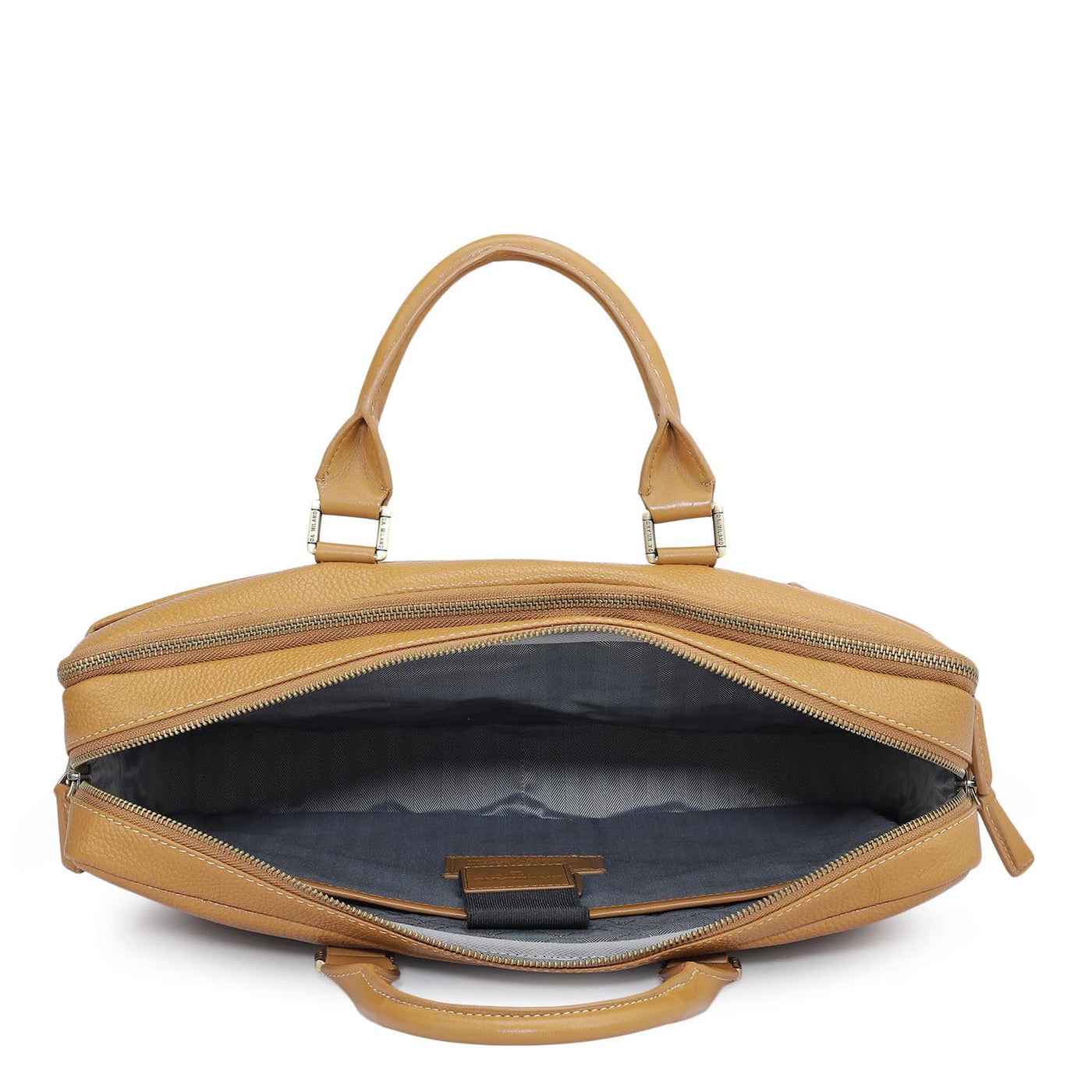 Wax Leather Laptop Bag - Caramel