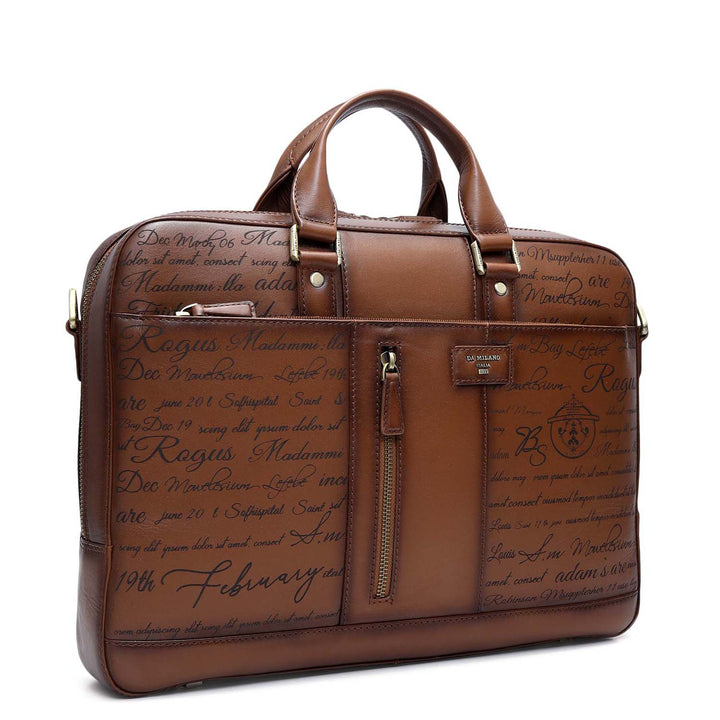 Signato Leather Laptop Bag - Cognac