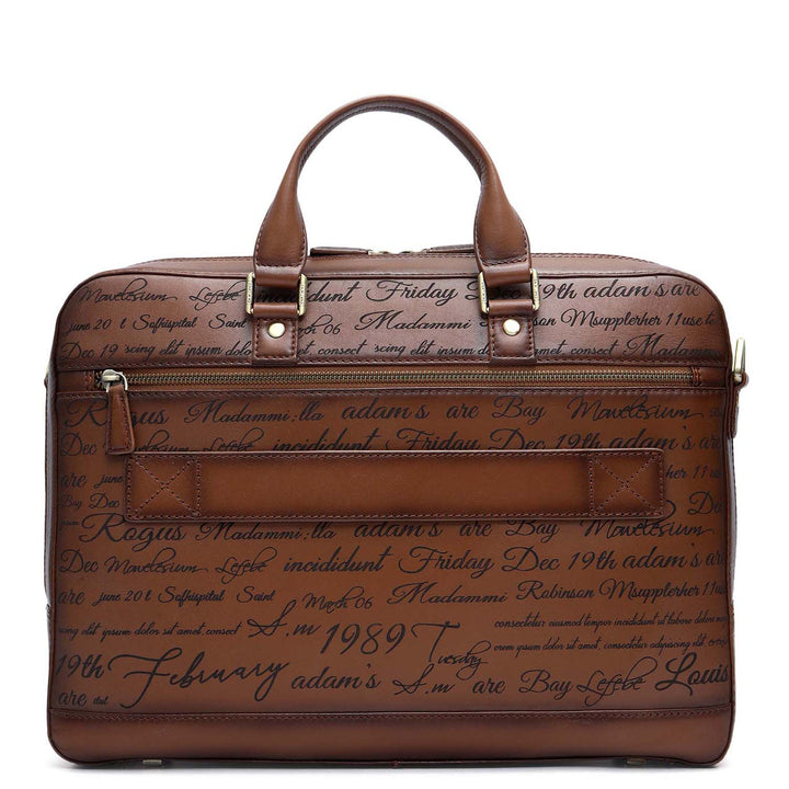 Signato Leather Laptop Bag - Cognac