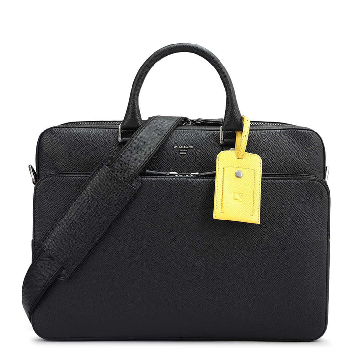 Franzy Leather Laptop Bag - Black