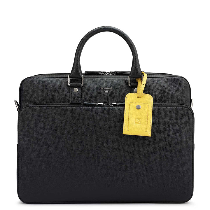 Franzy Leather Laptop Bag - Black