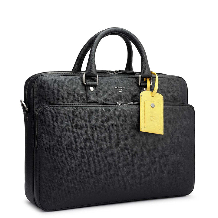 Franzy Leather Laptop Bag - Black
