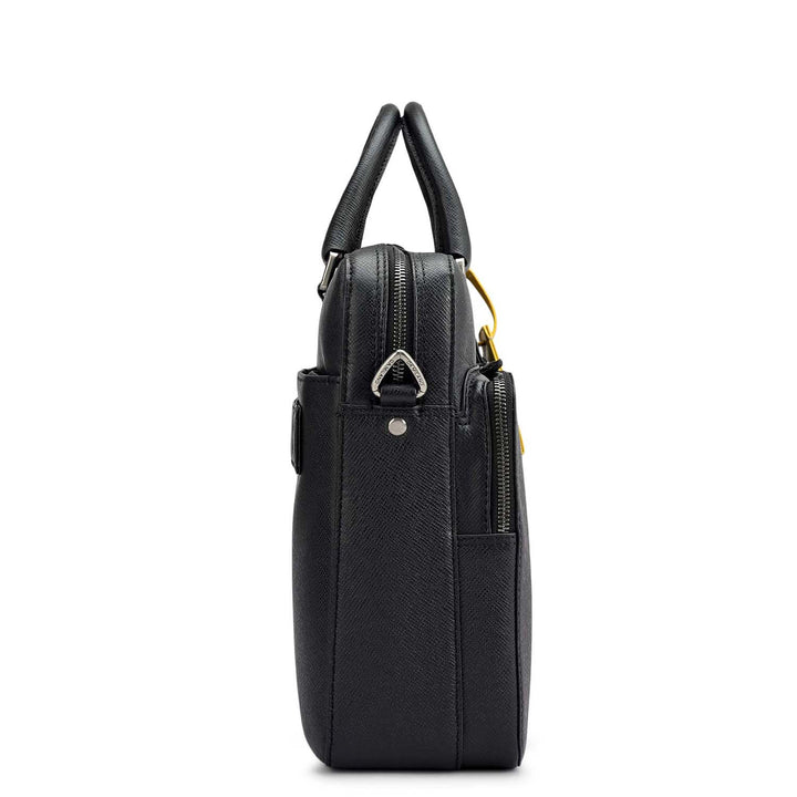 Franzy Leather Laptop Bag - Black