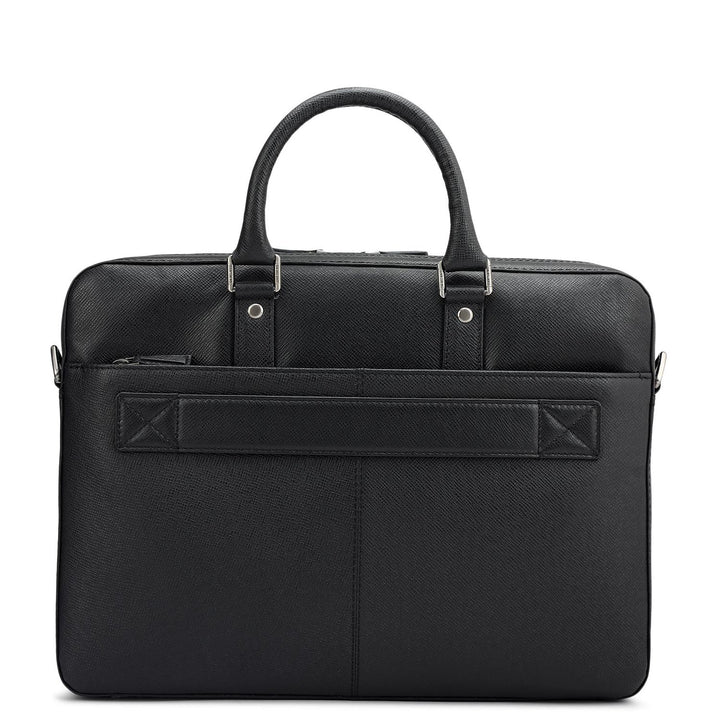 Franzy Leather Laptop Bag - Black