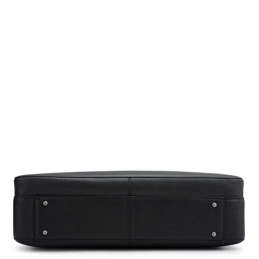 Franzy Leather Laptop Bag - Black