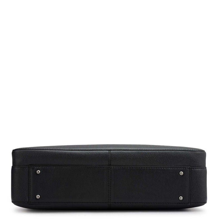 Franzy Leather Laptop Bag - Black