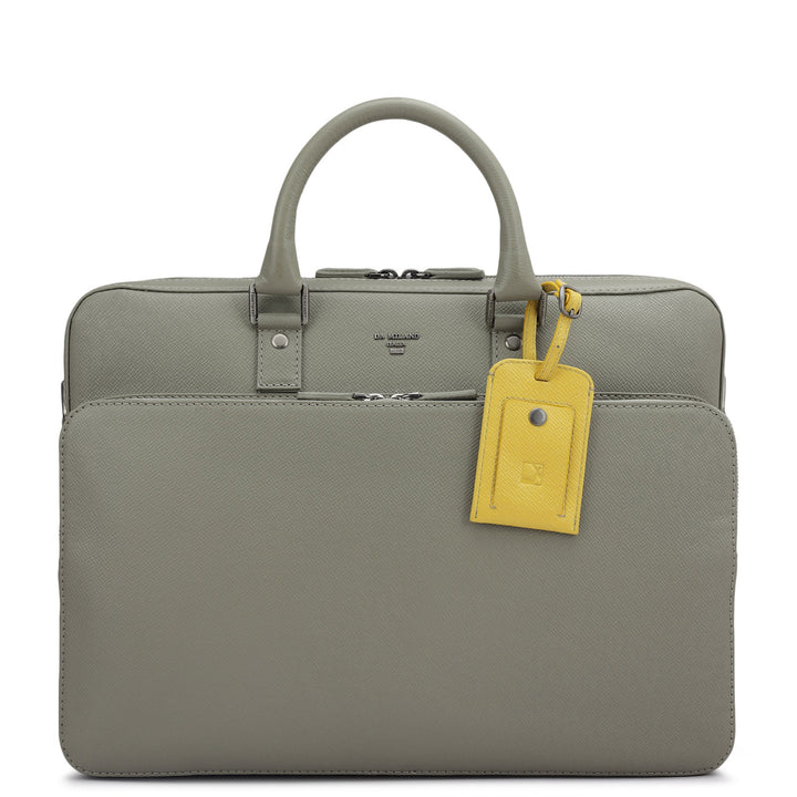 Franzy Leather Laptop Bag - Stone Grey