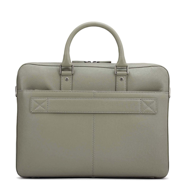Franzy Leather Laptop Bag - Stone Grey