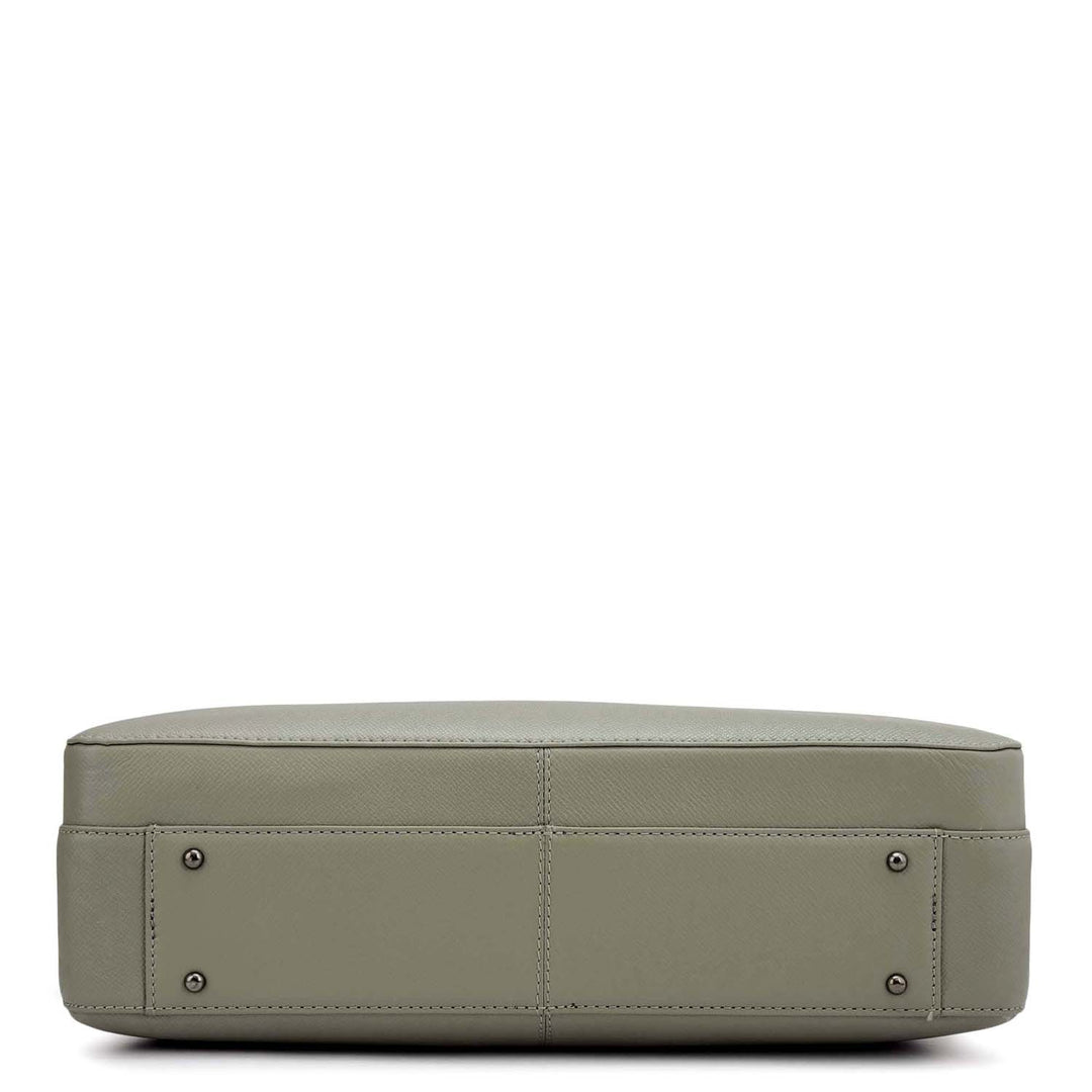 Franzy Leather Laptop Bag - Stone Grey