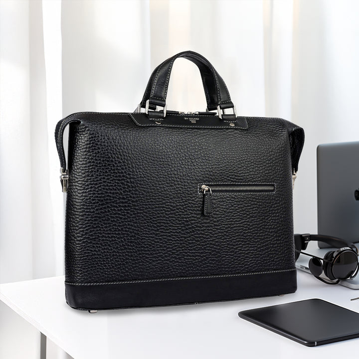 Bub Leather Laptop Bag - Black