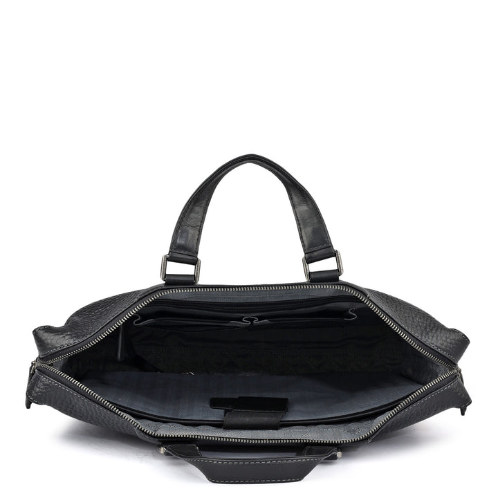 Bub Leather Laptop Bag - Black