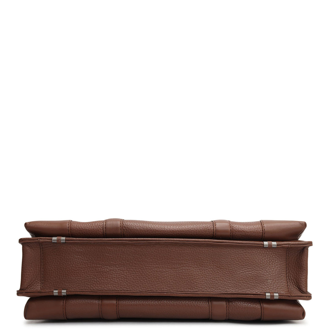Wax Leather Laptop Bag - Espresso