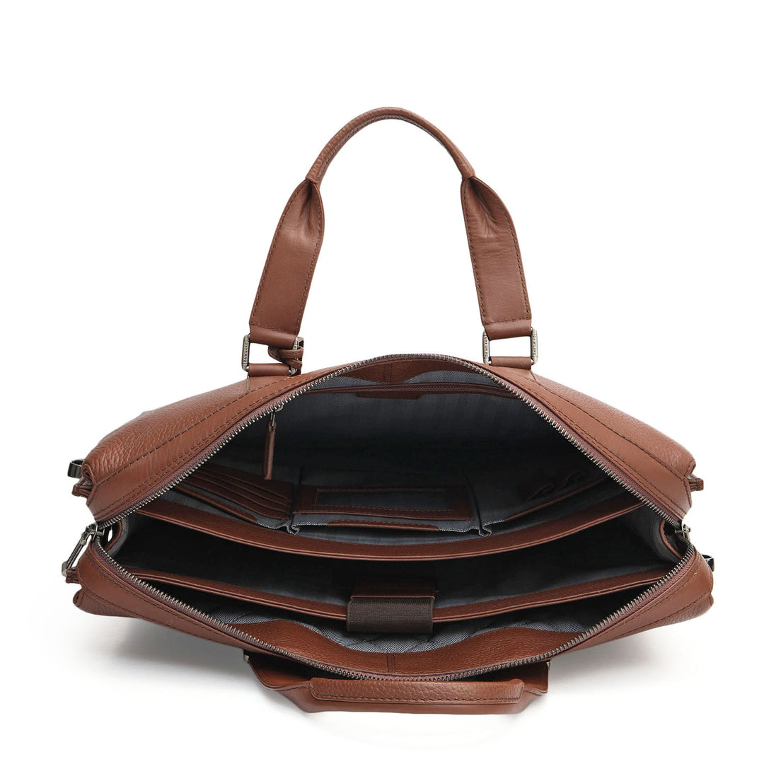 Wax Leather Laptop Bag - Espresso
