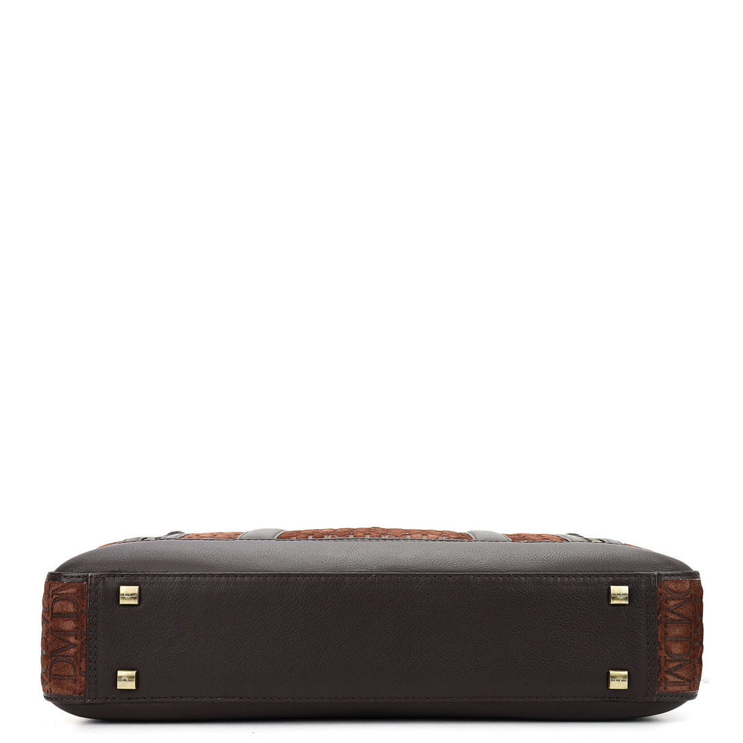 Monogram Laptop Bag - Brown