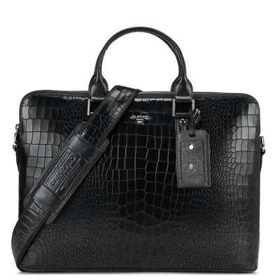 Black Croco Leather Computer Bag - Upto 14"