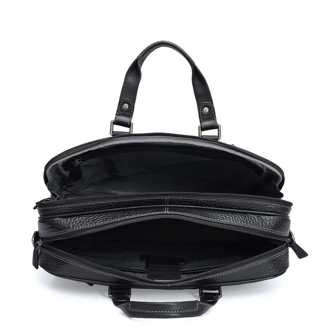 Bub Leather Laptop Bag - Black