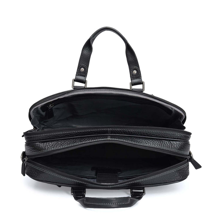 Bub Leather Laptop Bag - Black