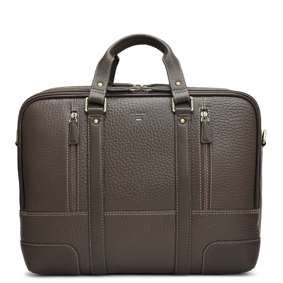 Bub Leather Laptop Bag - Greyish Taupe
