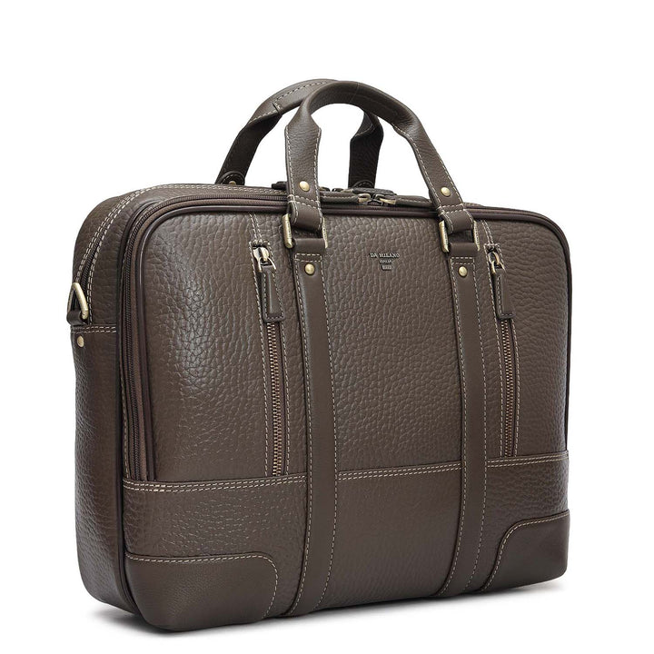Bub Leather Laptop Bag - Greyish Taupe