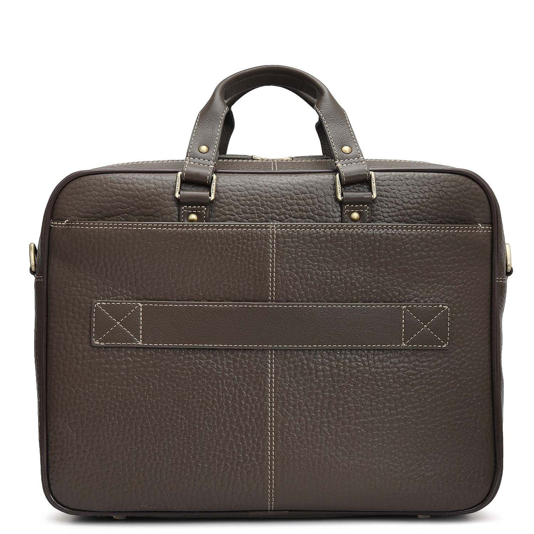 Bub Leather Laptop Bag - Greyish Taupe