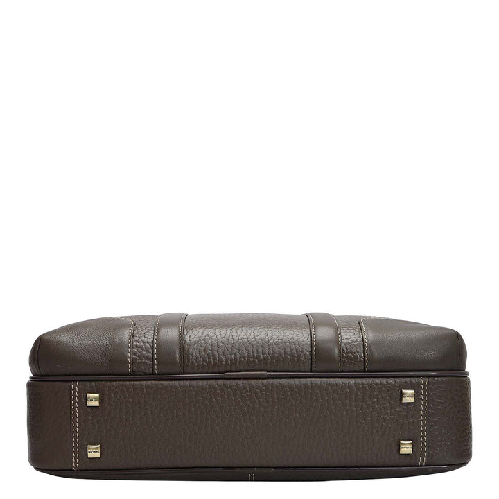 Bub Leather Laptop Bag - Greyish Taupe