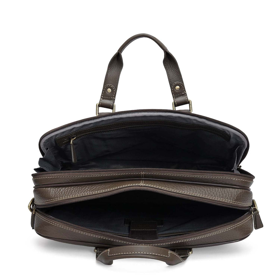 Bub Leather Laptop Bag - Greyish Taupe