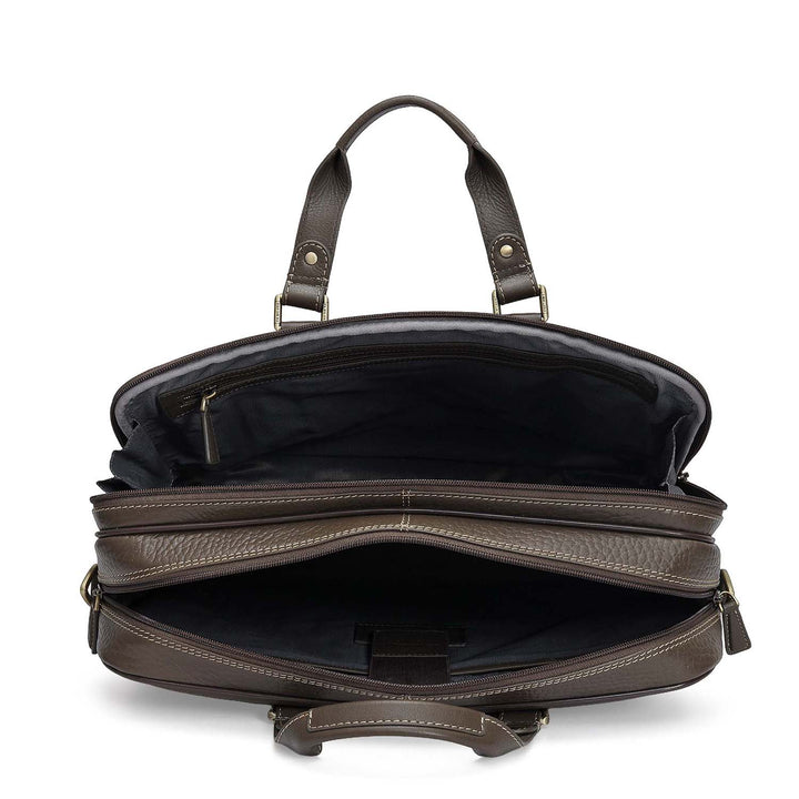 Bub Leather Laptop Bag - Greyish Taupe