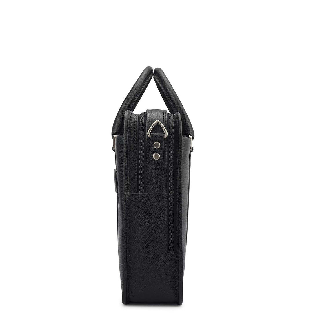 Franzy Leather Laptop Bag - Black