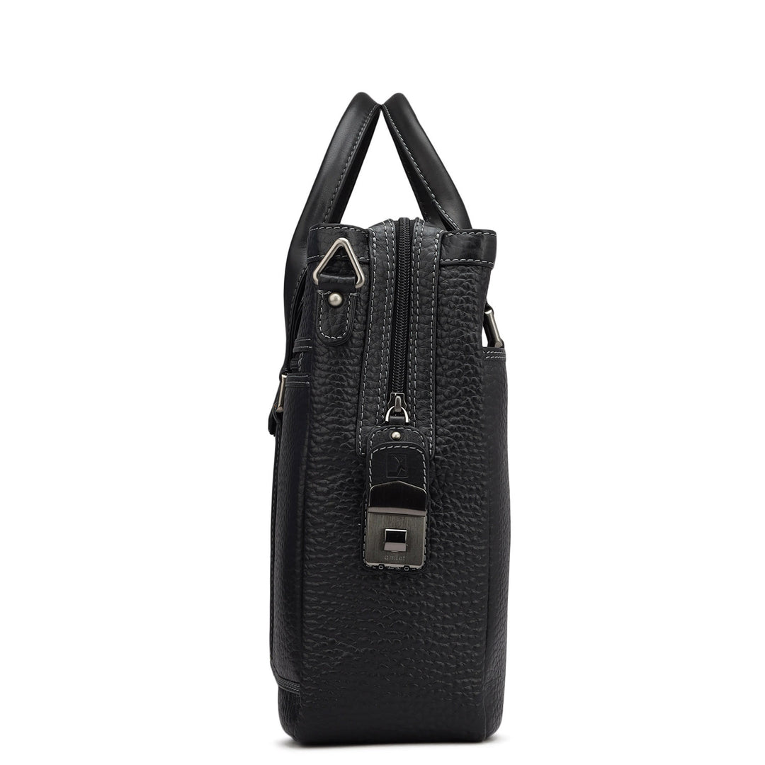 Bub Leather Laptop Bag - Black