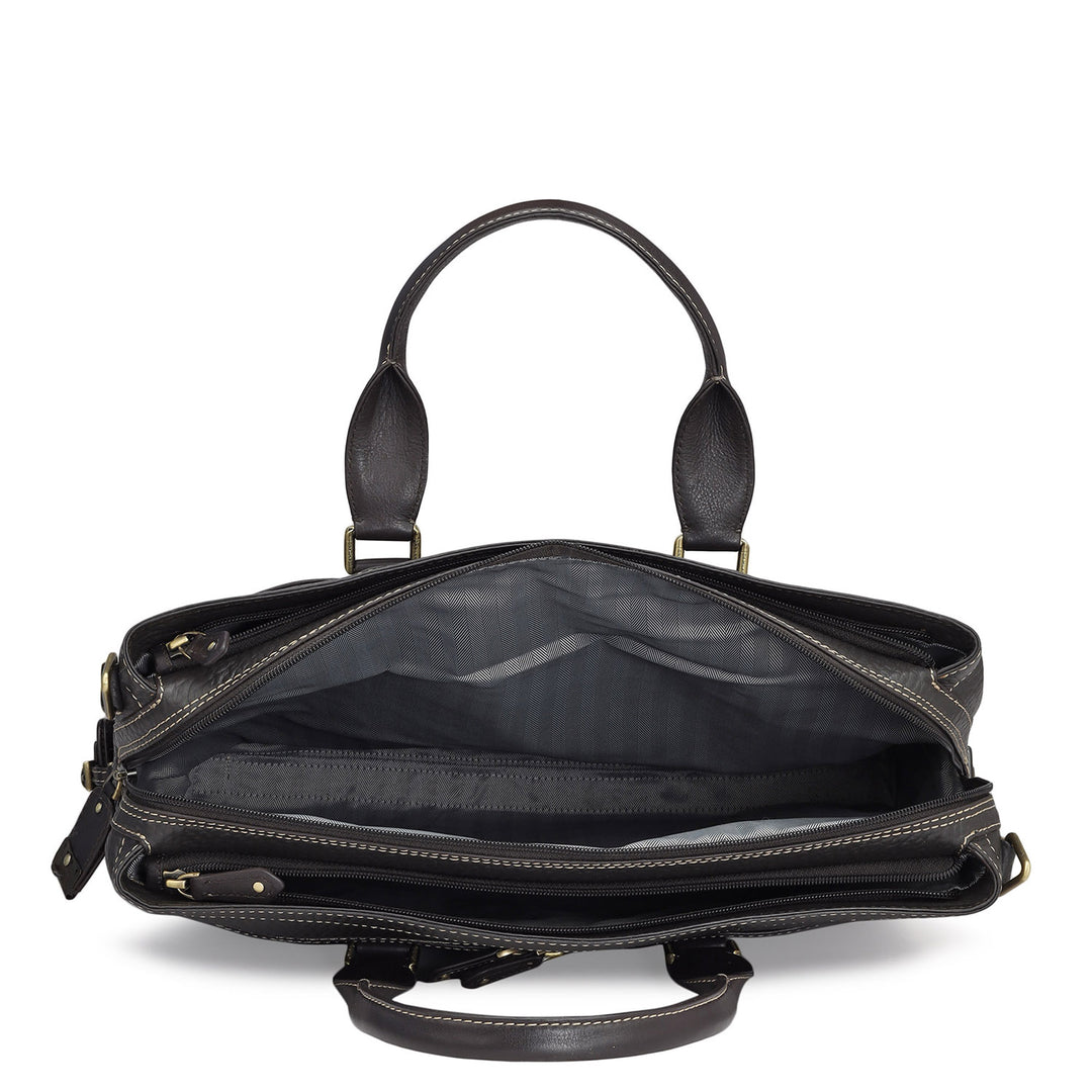 Bub Leather Laptop Bag - Brown
