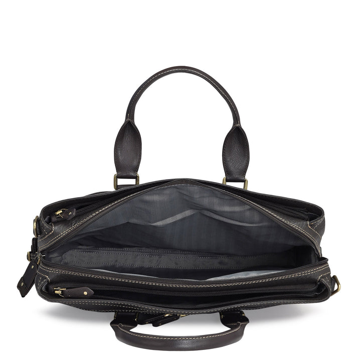 Bub Leather Laptop Bag - Brown
