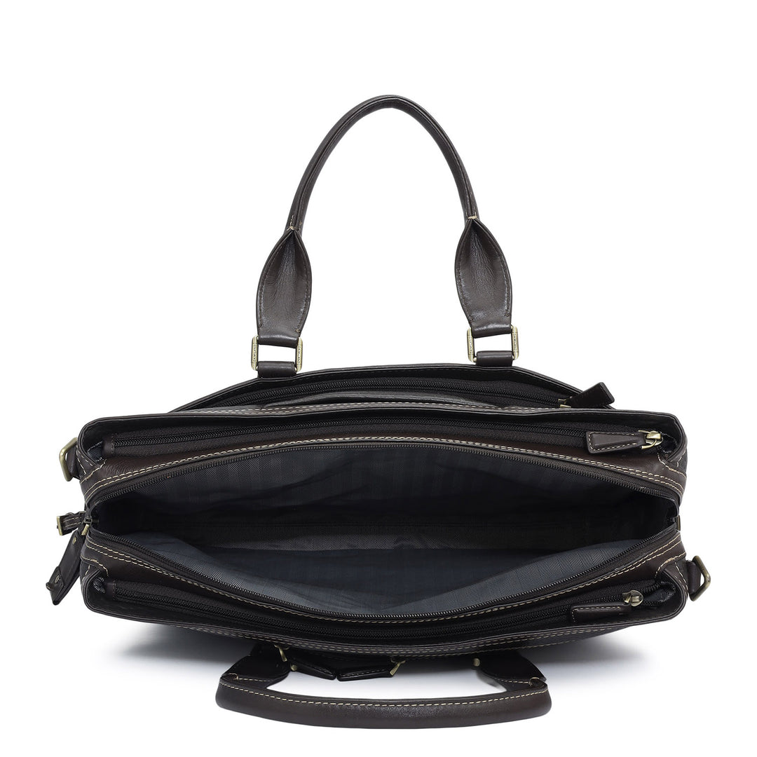 Bub Leather Laptop Bag - Brown