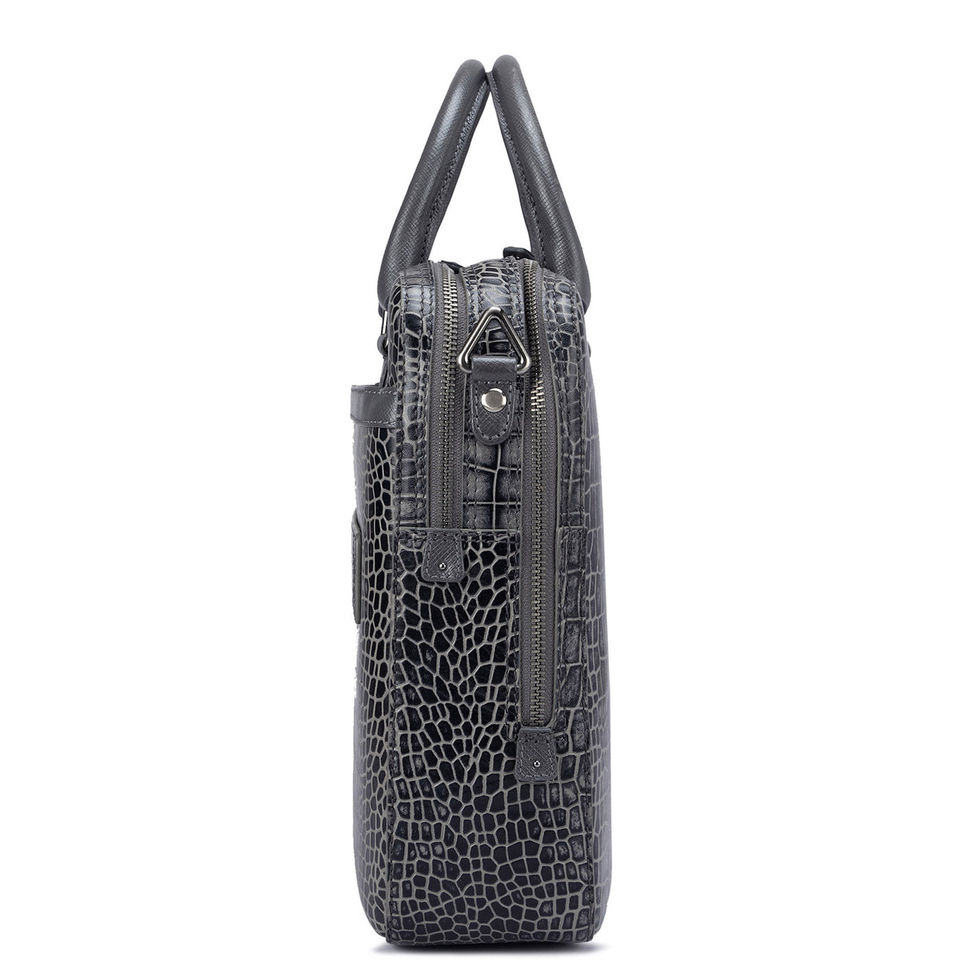 Grey Croco Leather Computer Bag - Upto 14"