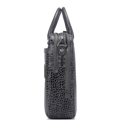 Grey Croco Leather Computer Bag - Upto 14"