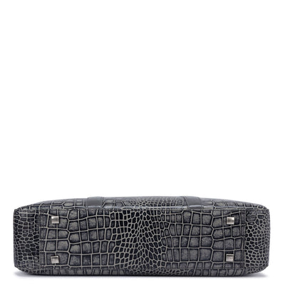 Grey Croco Leather Computer Bag - Upto 14"