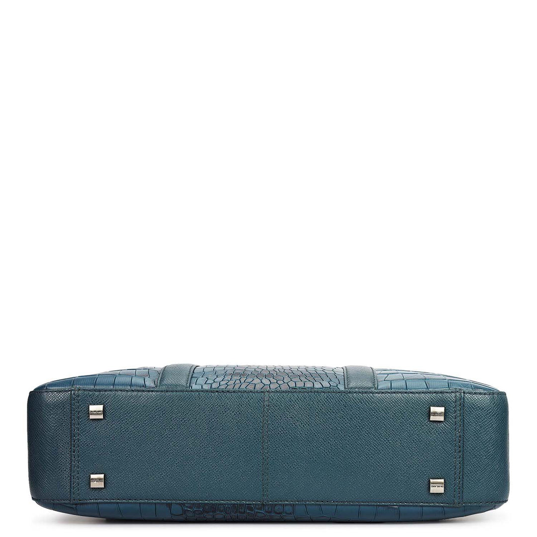 Croco Leather Laptop Bag - Octane