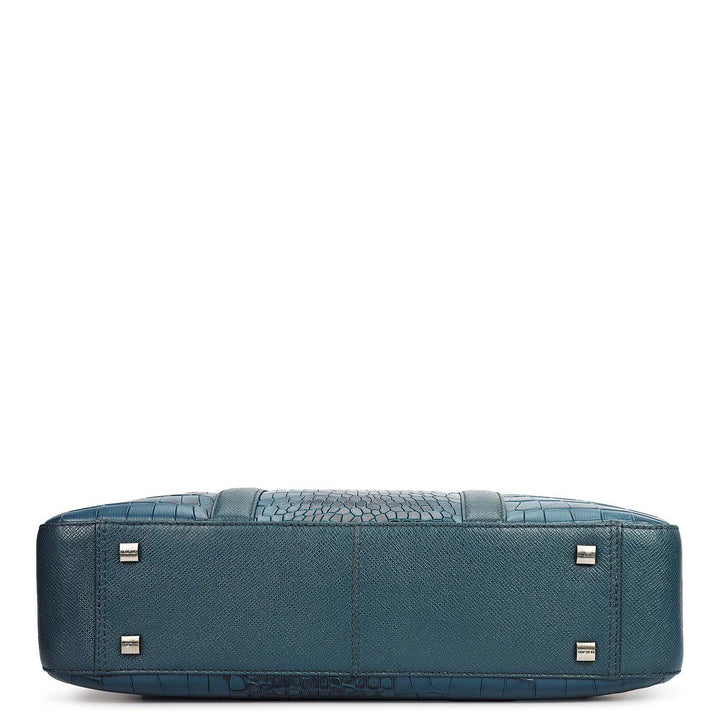 Croco Leather Laptop Bag - Octane