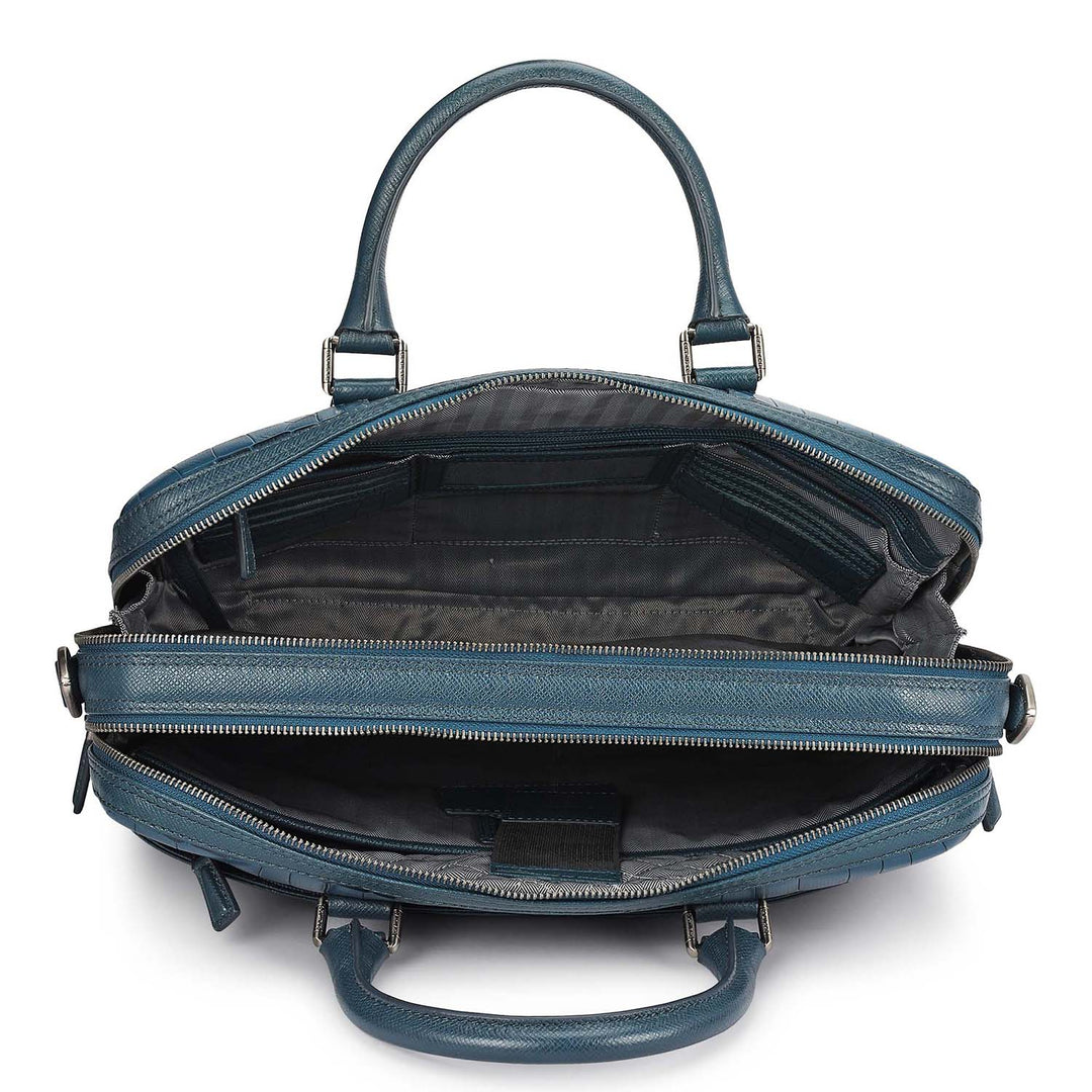 Croco Leather Laptop Bag - Octane
