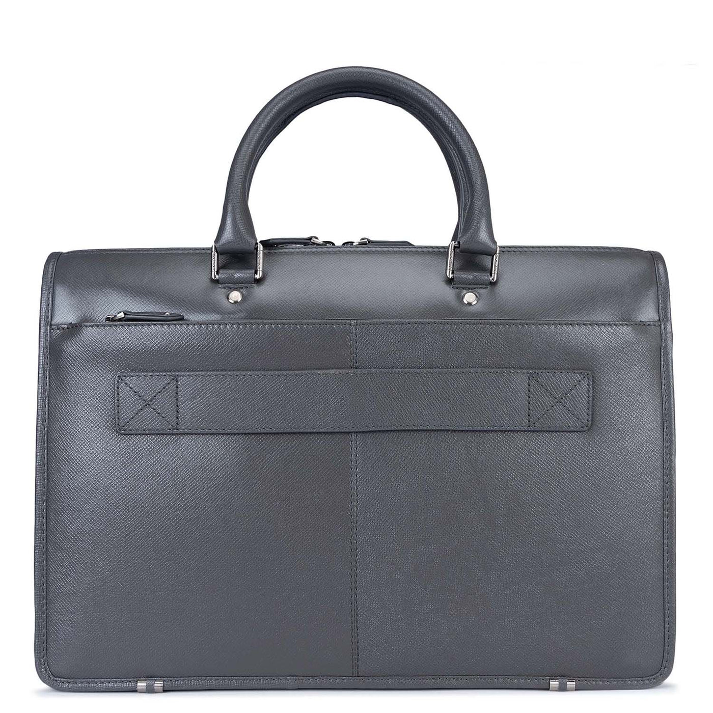 Grey Franzy Leather Laptop Bag - Upto 15"