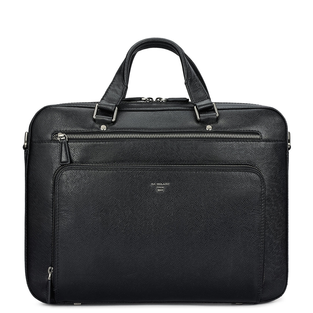 Franzy Leather Laptop Bag - Black