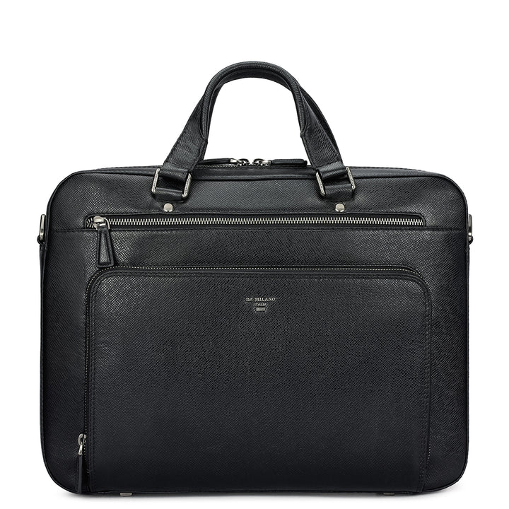 Franzy Leather Laptop Bag - Black
